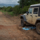 For the only time in 100,000 miles of expedition I took out the tools and worked on the Jeep on the side of the road - removing the front driveshaft after the joint failed.